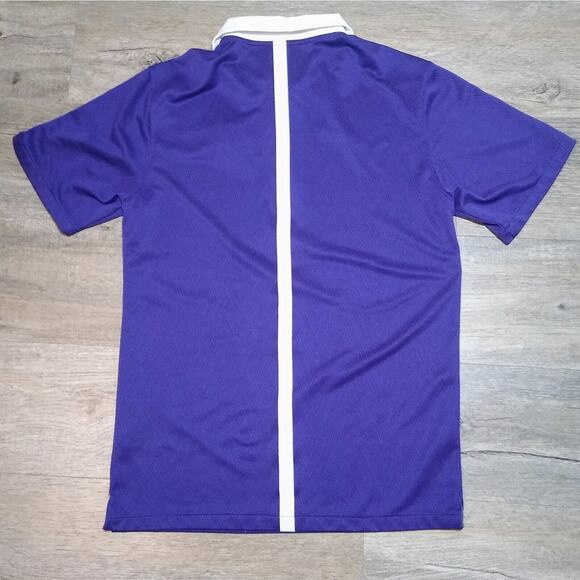 Nike TCU Horned Frogs Mens Purple Short Sleeve Polo Shirt Size Small Dri Fit - Picture 4 of 4